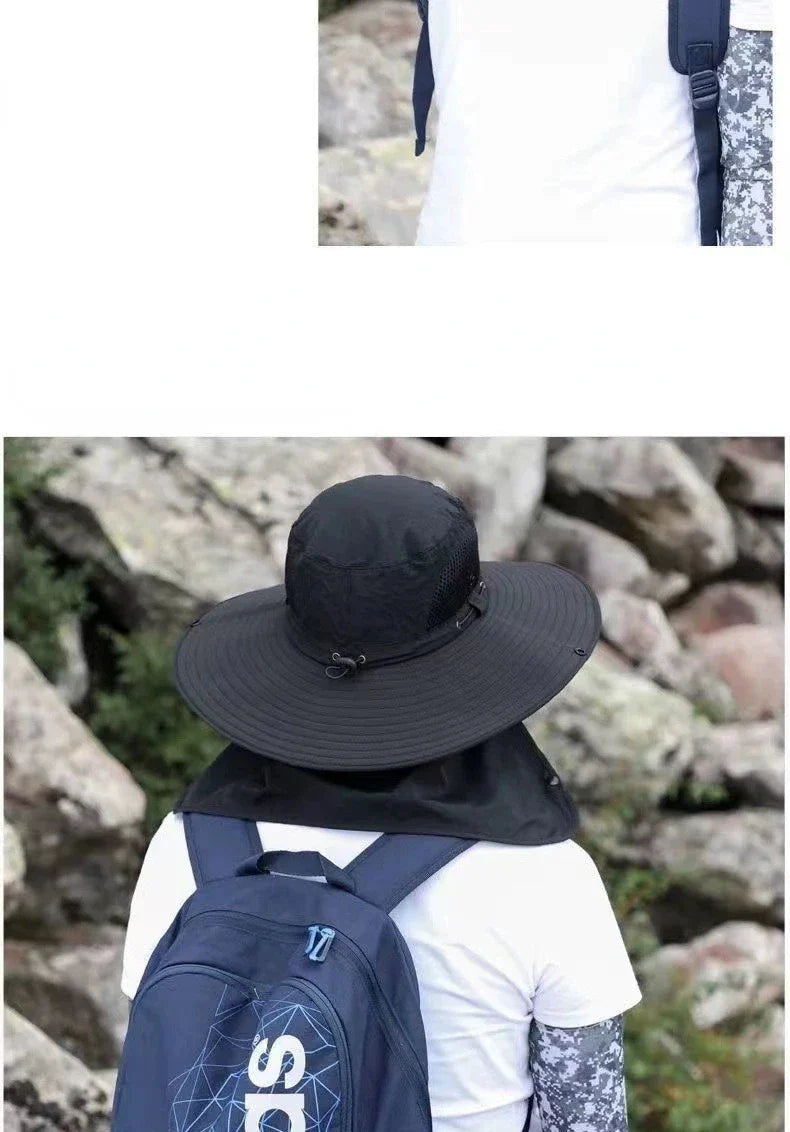 2024Adjustable Outdoor Fishing Hat Sunscreen Protection Breathable Sunshade Foldable Men Women Hiking Camping Casual Fishing Cap