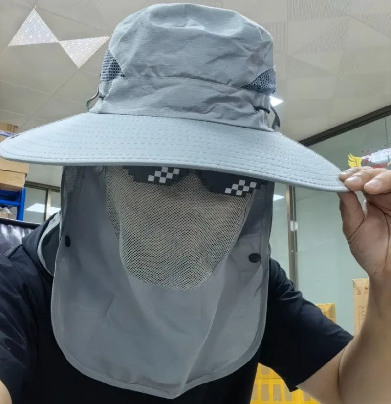 2024Adjustable Outdoor Fishing Hat Sunscreen Protection Breathable Sunshade Foldable Men Women Hiking Camping Casual Fishing Cap