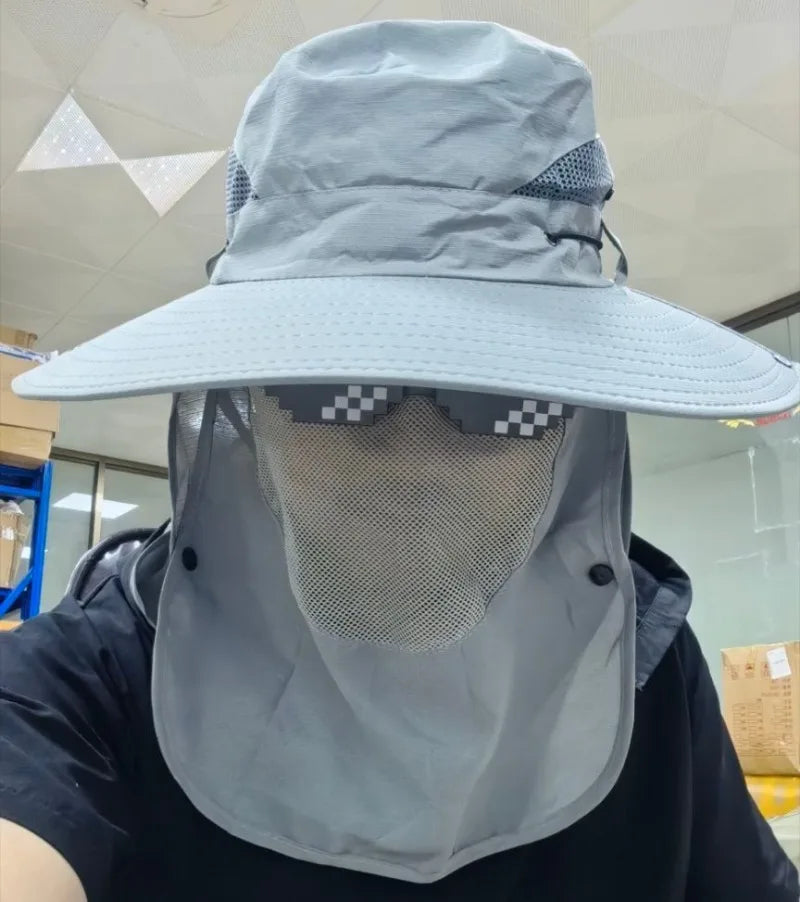 2024Adjustable Outdoor Fishing Hat Sunscreen Protection Breathable Sunshade Foldable Men Women Hiking Camping Casual Fishing Cap