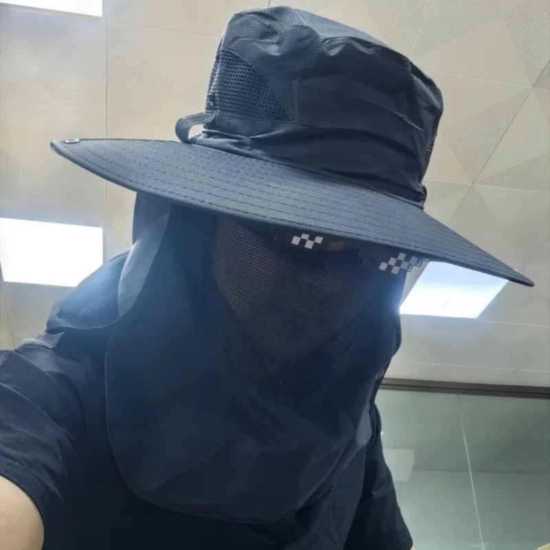 2024Adjustable Outdoor Fishing Hat Sunscreen Protection Breathable Sunshade Foldable Men Women Hiking Camping Casual Fishing Cap