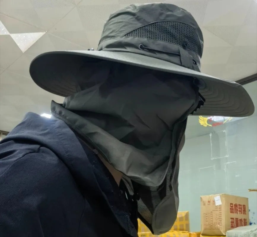 2024Adjustable Outdoor Fishing Hat Sunscreen Protection Breathable Sunshade Foldable Men Women Hiking Camping Casual Fishing Cap