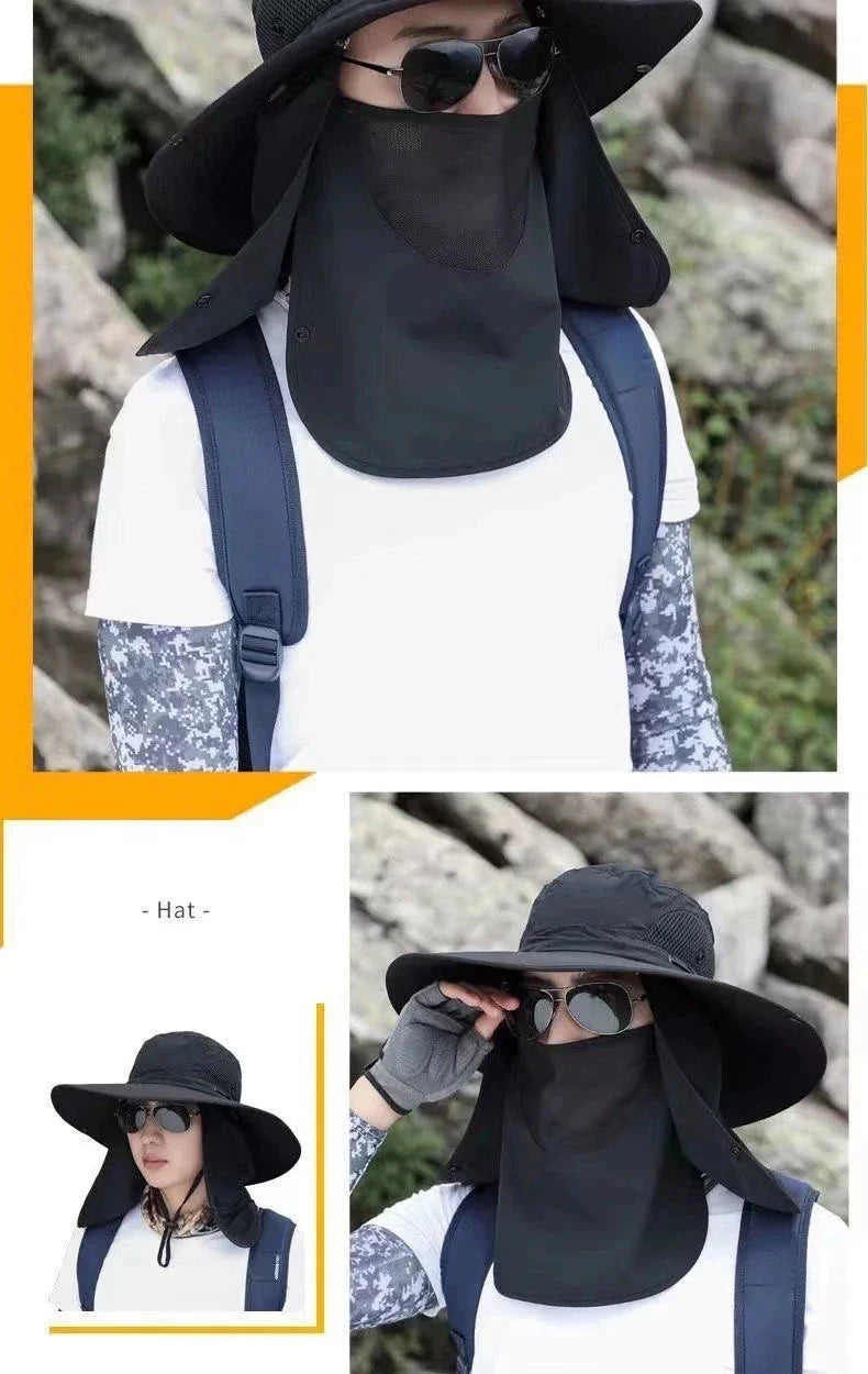 2024Adjustable Outdoor Fishing Hat Sunscreen Protection Breathable Sunshade Foldable Men Women Hiking Camping Casual Fishing Cap