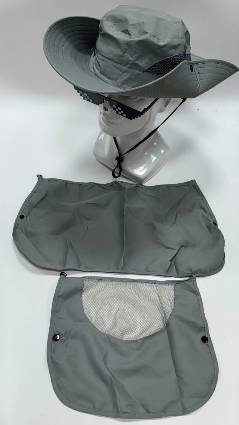 2024Adjustable Outdoor Fishing Hat Sunscreen Protection Breathable Sunshade Foldable Men Women Hiking Camping Casual Fishing Cap