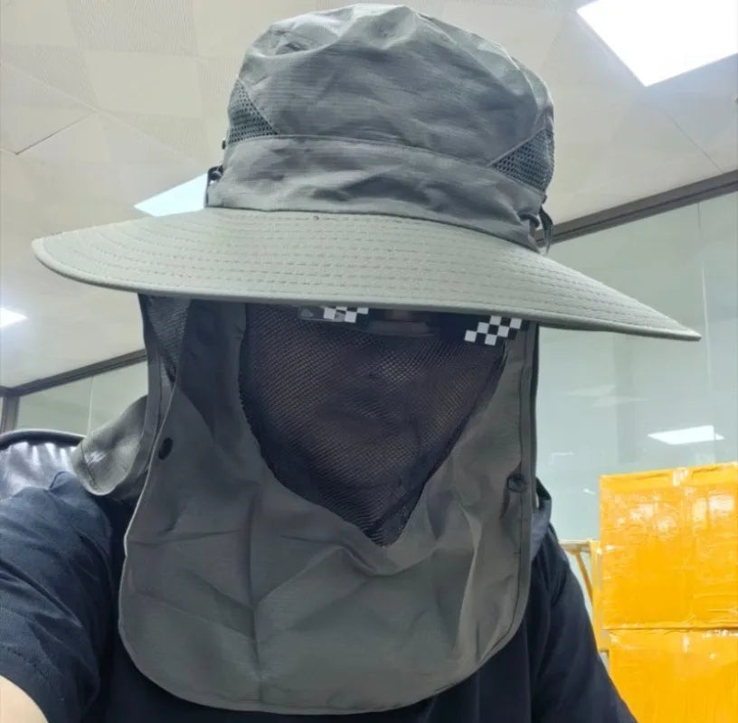 2024Adjustable Outdoor Fishing Hat Sunscreen Protection Breathable Sunshade Foldable Men Women Hiking Camping Casual Fishing Cap