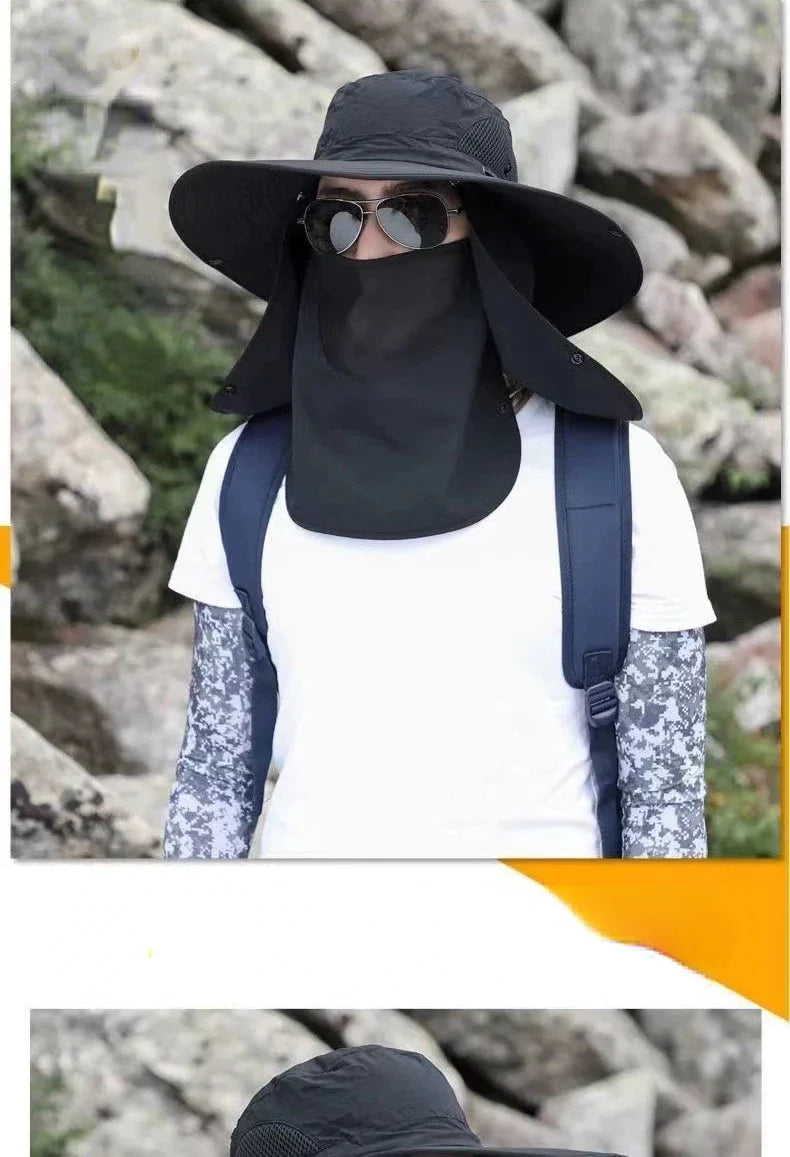2024Adjustable Outdoor Fishing Hat Sunscreen Protection Breathable Sunshade Foldable Men Women Hiking Camping Casual Fishing Cap