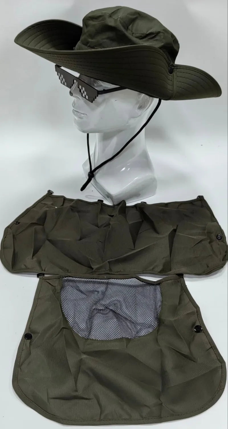 2024Adjustable Outdoor Fishing Hat Sunscreen Protection Breathable Sunshade Foldable Men Women Hiking Camping Casual Fishing Cap