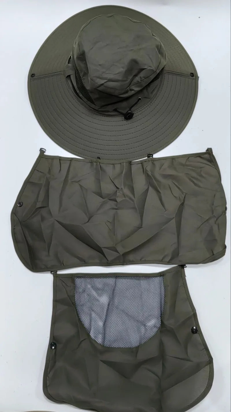 2024Adjustable Outdoor Fishing Hat Sunscreen Protection Breathable Sunshade Foldable Men Women Hiking Camping Casual Fishing Cap