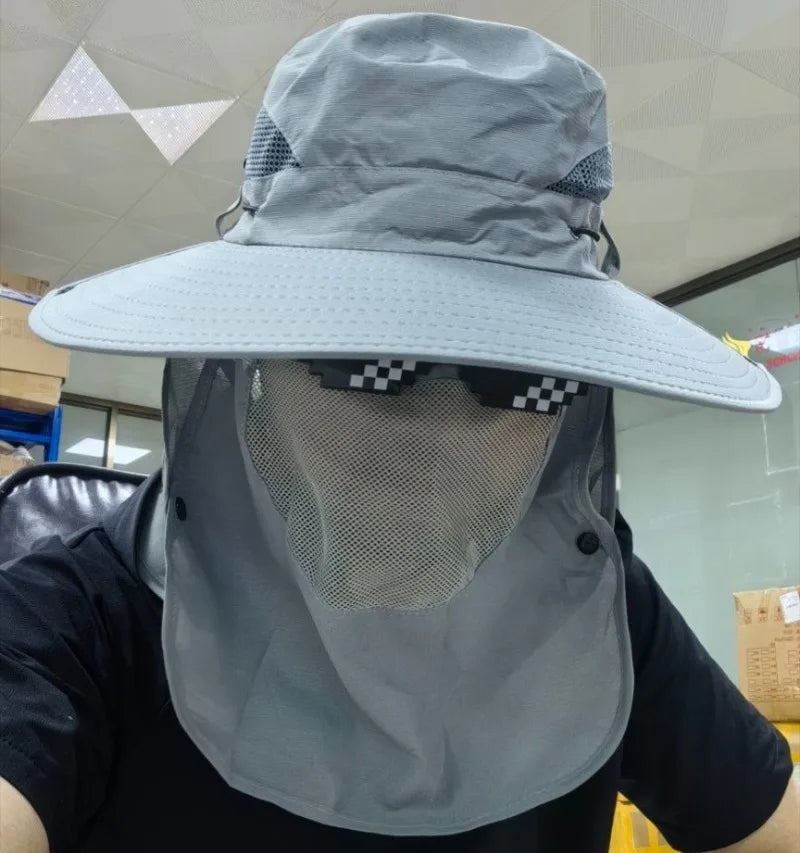 2024Adjustable Outdoor Fishing Hat Sunscreen Protection Breathable Sunshade Foldable Men Women Hiking Camping Casual Fishing Cap
