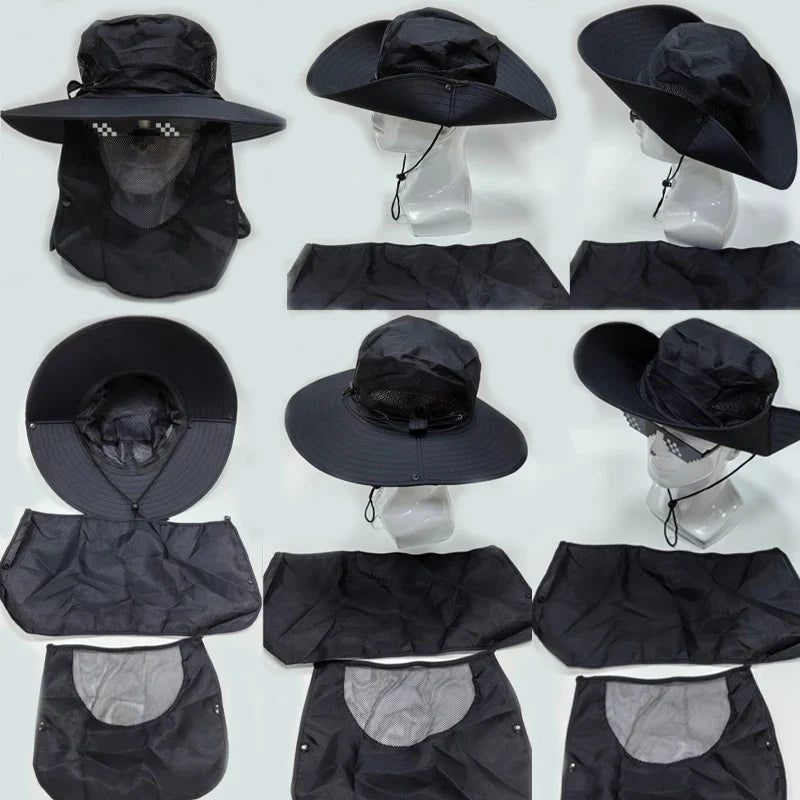 2024Adjustable Outdoor Fishing Hat Sunscreen Protection Breathable Sunshade Foldable Men Women Hiking Camping Casual Fishing Cap