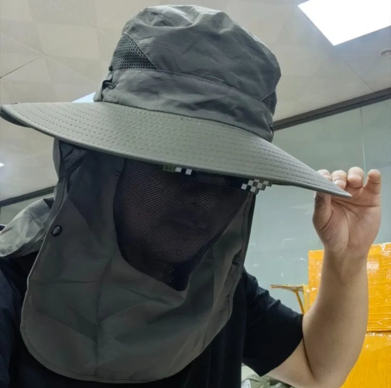 2024Adjustable Outdoor Fishing Hat Sunscreen Protection Breathable Sunshade Foldable Men Women Hiking Camping Casual Fishing Cap